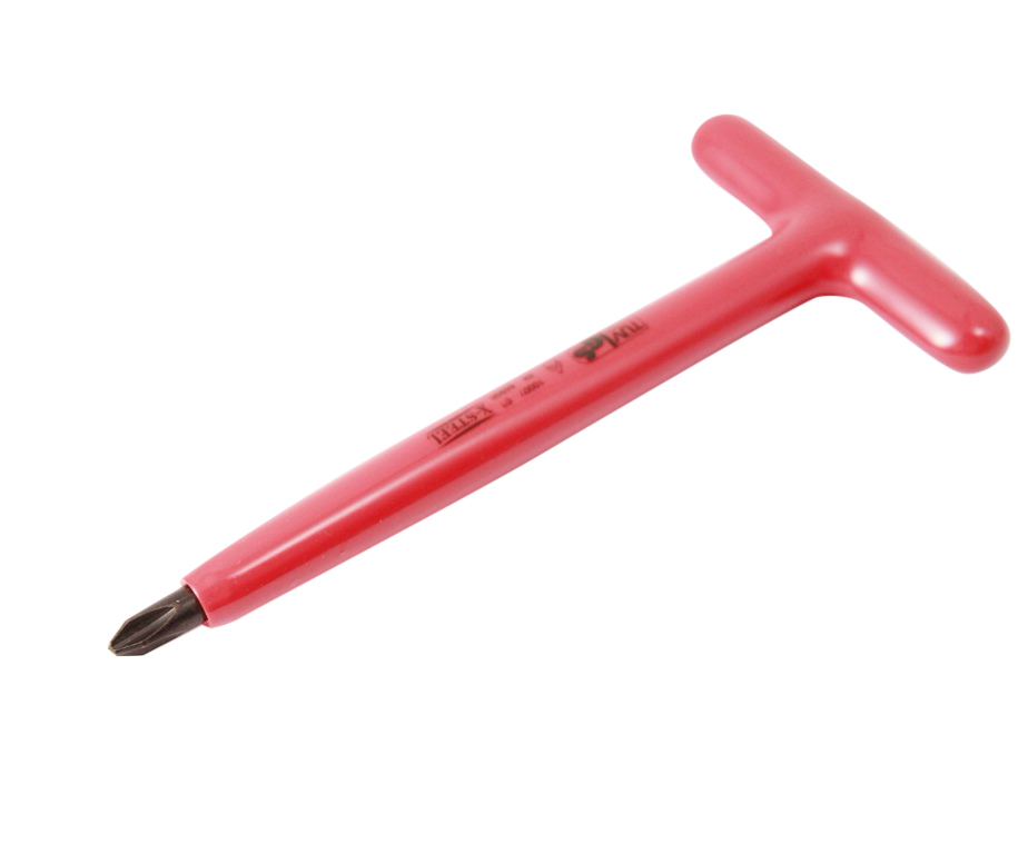 X-Steel Insulated Electrician VDE 175mmL T-Handle Screwdriver Ph1 or Ph2