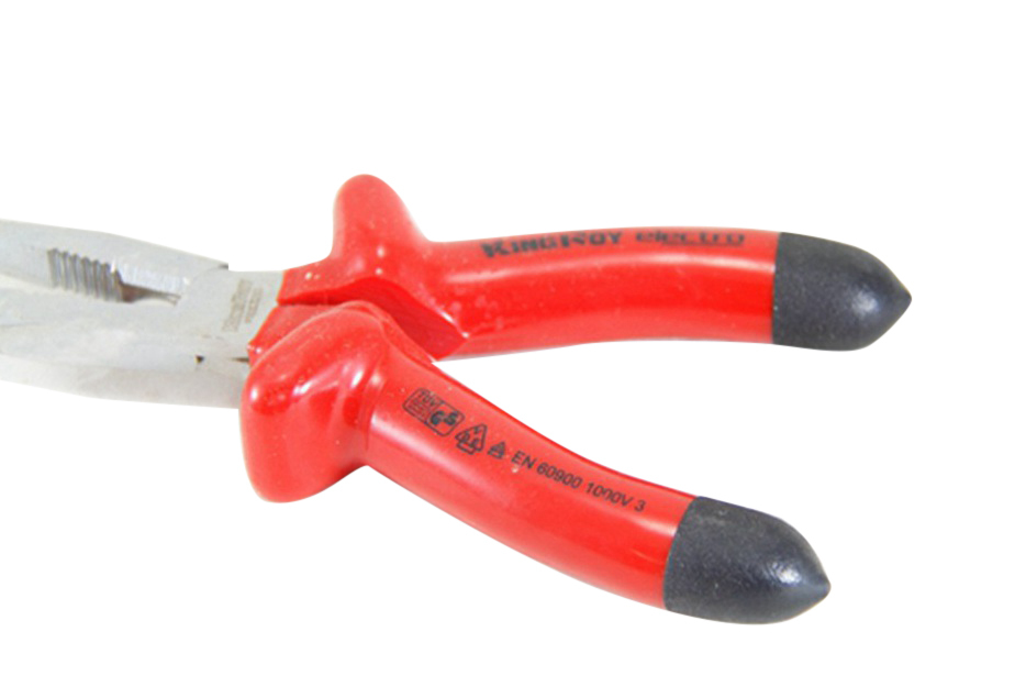 Fully Insulated Electrician VDE Bent Long Nose Pliers IEC 60900 AC1000V