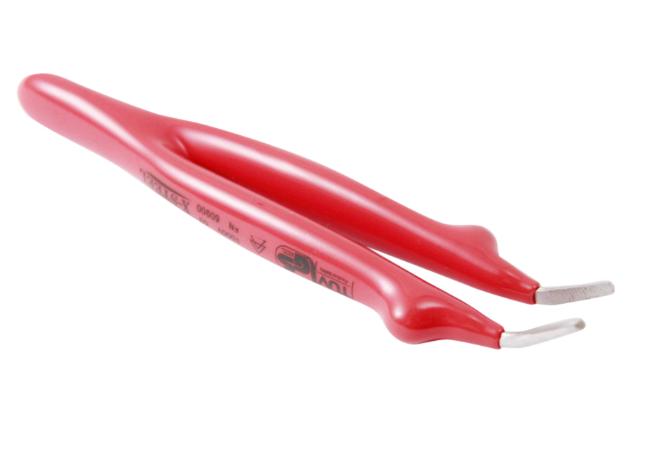 X-Steel 145mm VDE Insulated Electrician Tweezers 1000V Option:Straight/Bent