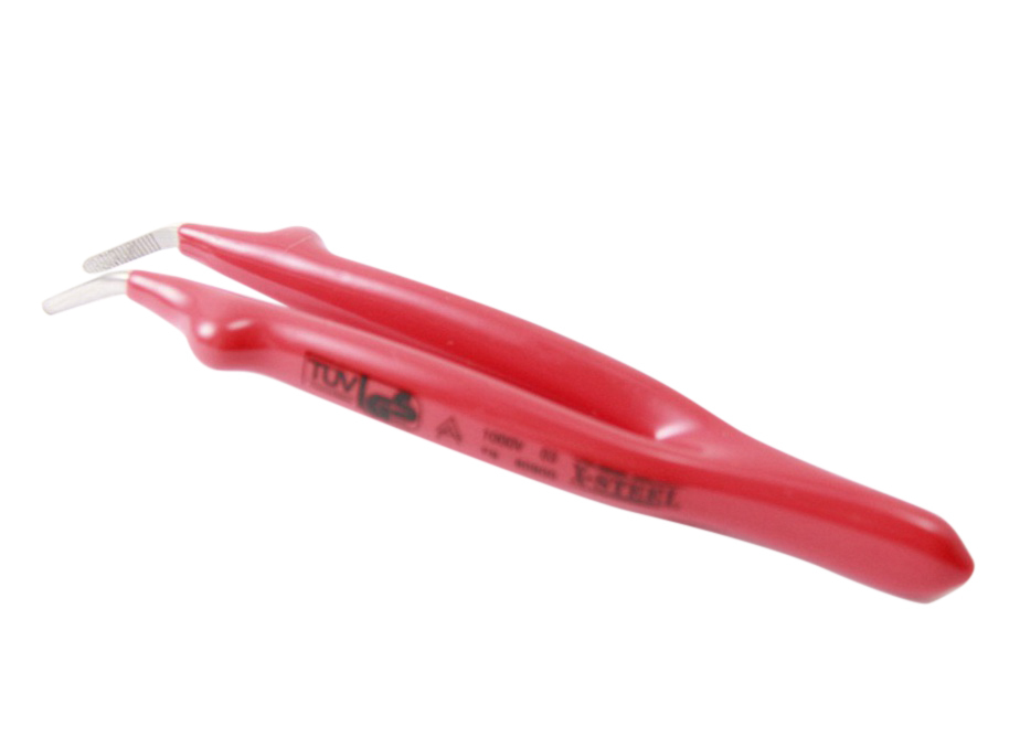 X-Steel 145mm VDE Insulated Electrician Tweezers 1000V Option:Straight/Bent