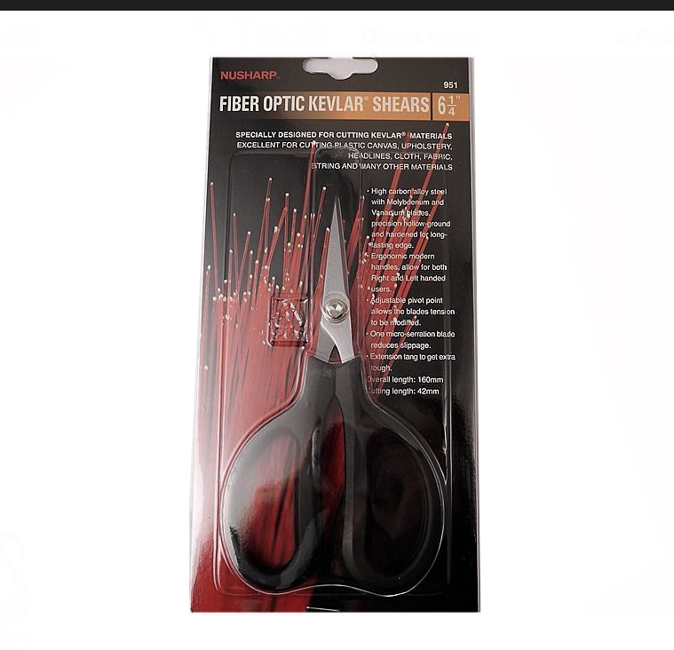 HRC60~62 160mm Fiber Optic KEVLAR Cutter Electrician Technician Scissors