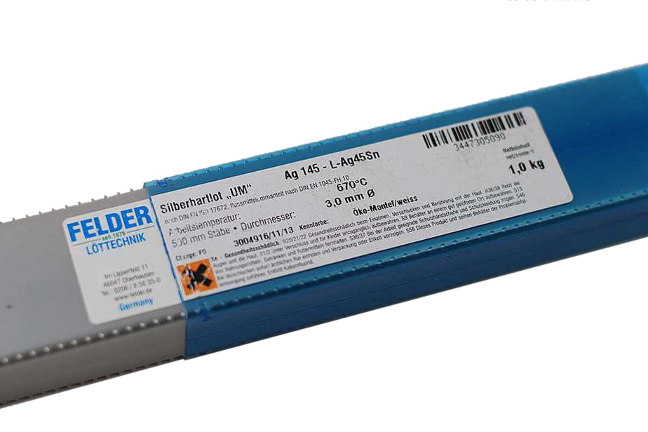 2.0mm or 3.0mm Felder Germany 30% or 45% Silver Solder Rod for Copper Option
