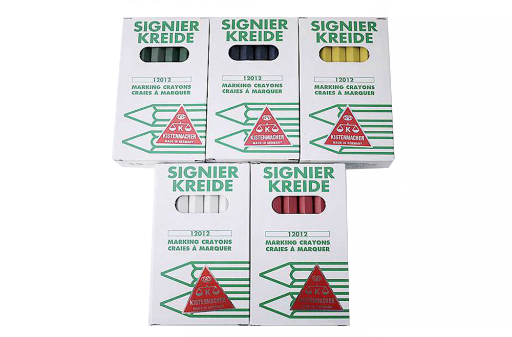 12pc-Pack 12mmx120mm Marking Lumber Crayons Layout Chalk Permanent & Waterproof German Made