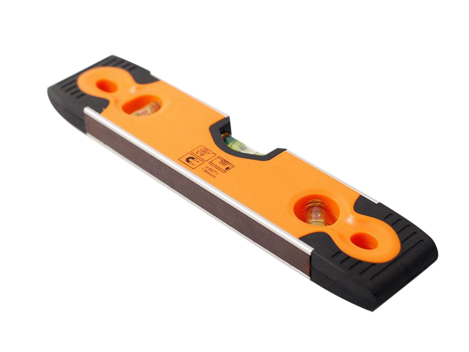 Heavy Duty 9" Magnetic Torpedo Level Aluminium Frame 3 Vials Rubber End Caps