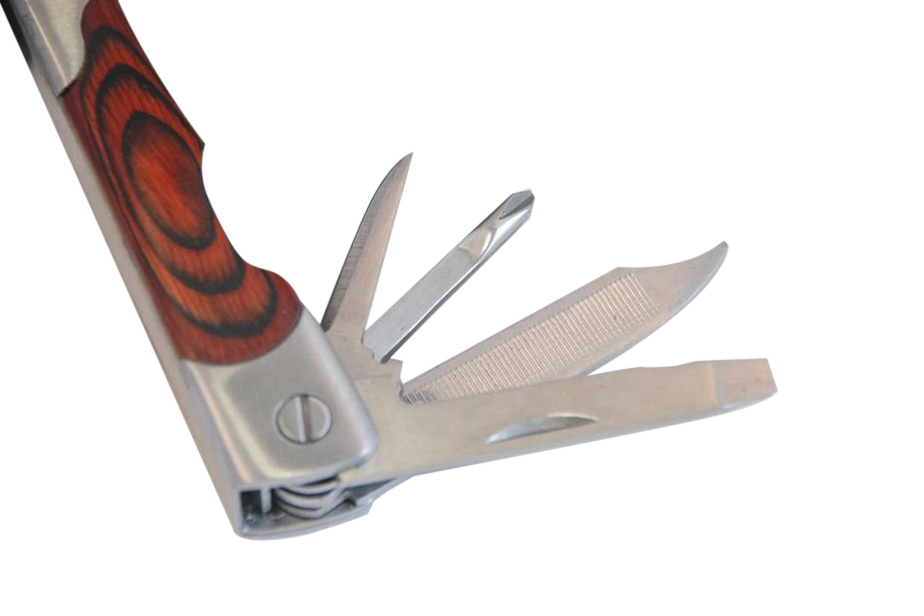 Stainless Steel Switch Double Head Bent Nose & Flat Nose Pliers With Knife Multi Tool