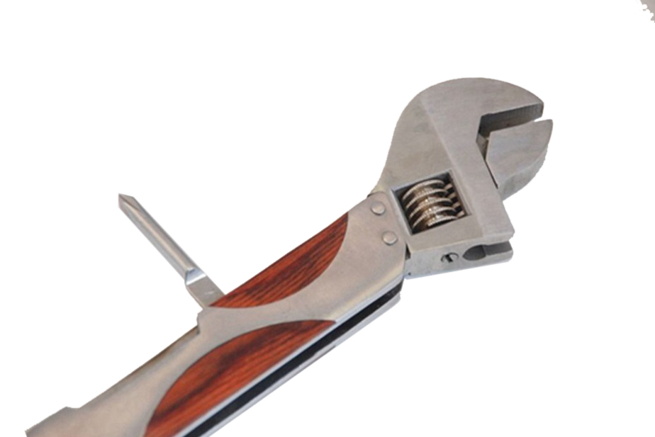 Stainless Steel Stubby Adjustable Wrench with Knife Multi Tool Set Camping Hiking