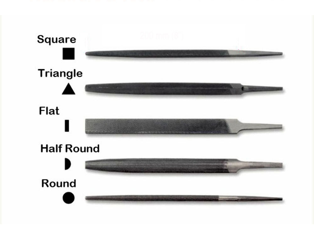Industrial Steel Files Bastard Cut Flat/Round/Half Round/Triangle/Square:8"-14"