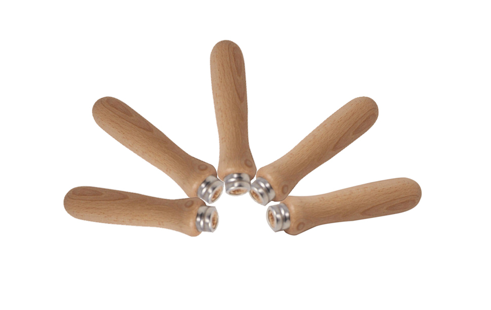 Wooden File BBQ Skewer 130mmL Handles 6/8mm Pre-Drilled Center Hole