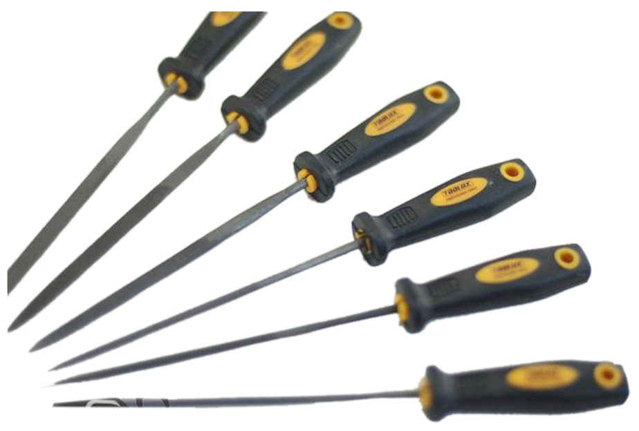 6pc 4"/100mm Mini Needle File Set for Jewelers Hobby Craft:Flat,Round,Half Round,Tri Square,Square,Flat