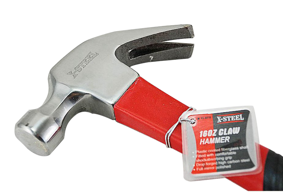 Professional Claw Hammer Bent Curved Jaw Hammer Resist-Shock Fiberglass TPR Handle