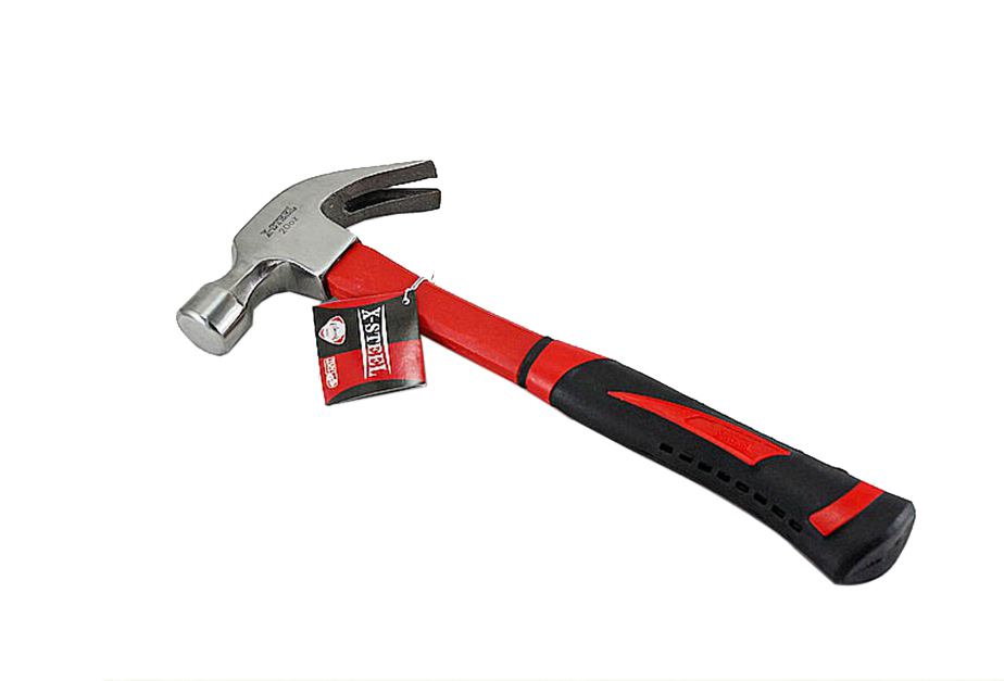 Professional Claw Hammer Bent Curved Jaw Hammer Resist-Shock Fiberglass TPR Handle