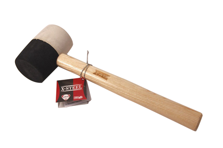 Two-way Black/White Rubber Mallet Tile Tapping Hammer Ashwood Handle Option:16/24/32oz