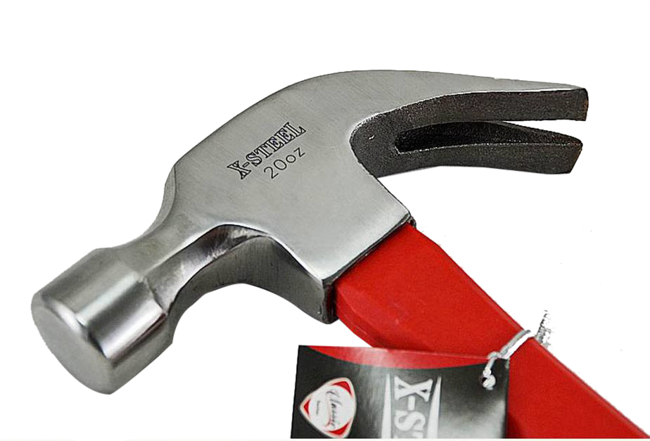 Professional Claw Hammer Bent Curved Jaw Hammer Resist-Shock Fiberglass TPR Handle