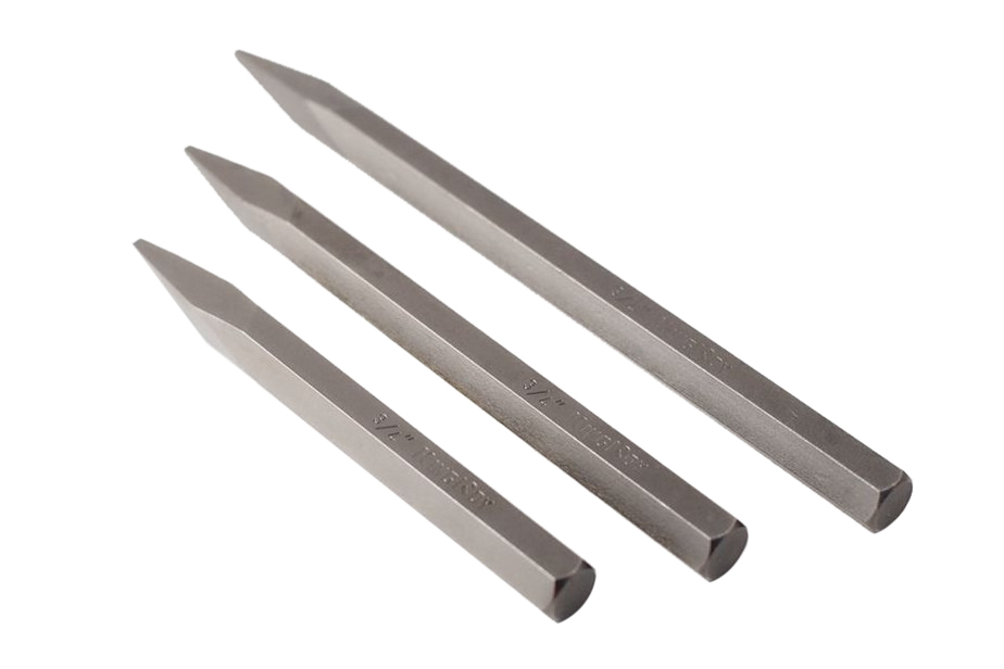 Masonry Point Cold Chisel 3/4"(19mm) Shank Individual or Set:8"/10"/12"/3pc Set