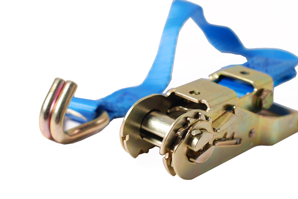 2pc-pack 750kg Boat Trailer Ratchet Buckle for 1"/25mm Tie Down Strap with 0.5m Webbing & J Hook