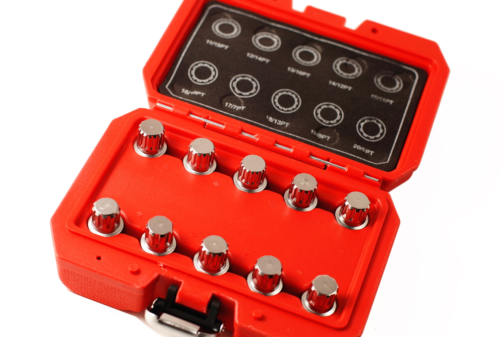 10pc BMW Master Wheel Lock Nut Remove Key Ribe Socket Bits Set