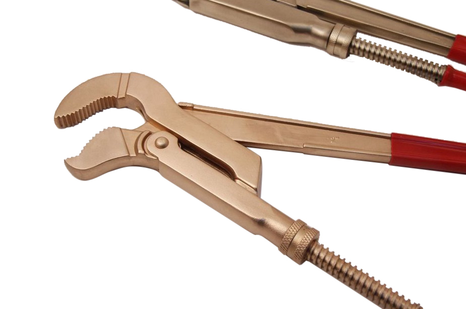 Non-Sparking Spark Proof Swedish Model Pipe Wrench 45 Degree Be-Cu/ Al-Cu Certified