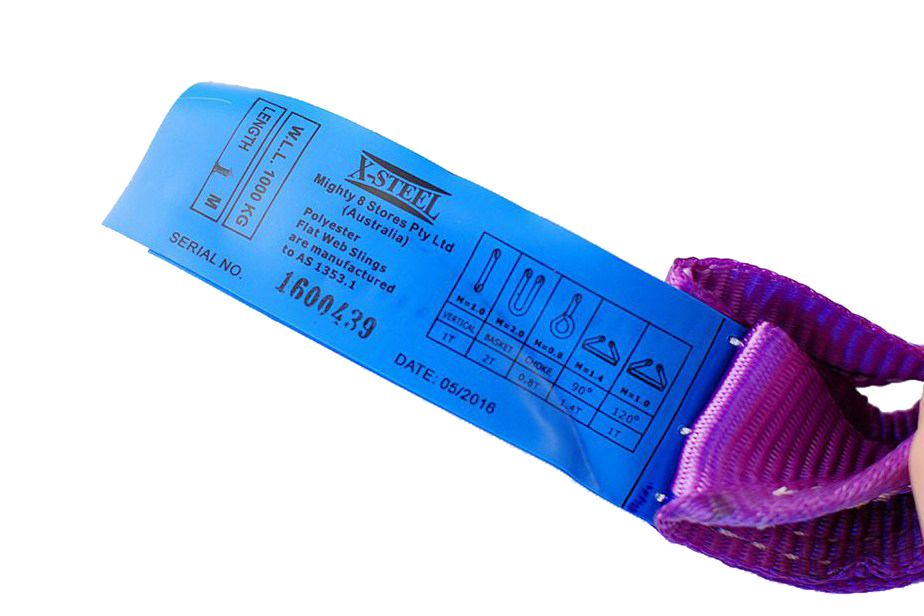 Polyester Webbing Sling AS/NZ 1353.1 Standard SF8:1 Two Ply Size: Cap1T-3T/1m-6m