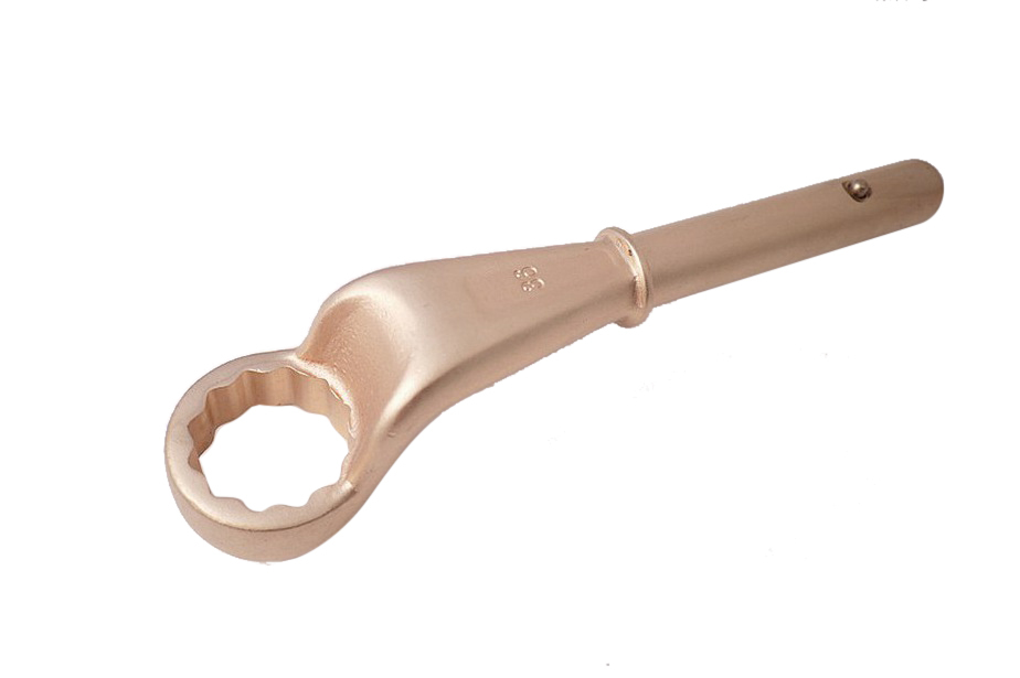 36mm Spark Proof Non Sparking Be-Cu Copper/Al-Br Brass Offset Ring Spanner Wrench with Clip End Certified