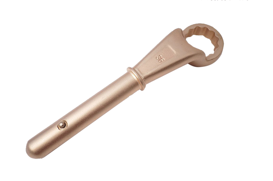 36mm Spark Proof Non Sparking Be-Cu Copper/Al-Br Brass Offset Ring Spanner Wrench with Clip End Certified