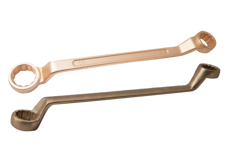 Spark Proof Non Sparking Al-Br Brass/Be-Cu Copper Double Offset Ring Spanner Wrench