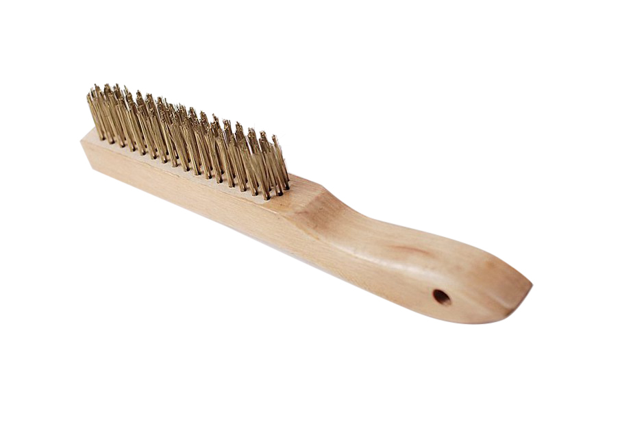Spark Proof Non-Sparking 4 Row x 16 Al-Br Brass Brush Wire Scratch Wooden Handle