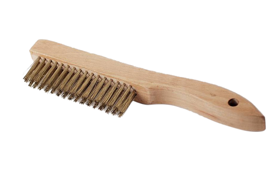 Spark Proof Non-Sparking 4 Row x 16 Al-Br Brass Brush Wire Scratch Wooden Handle