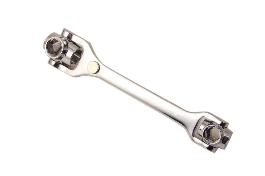 8-in-1 Cr-V Flexible Dog Bone Multi Socket Wrench Drain Plug Magnet Spot:12-19mm