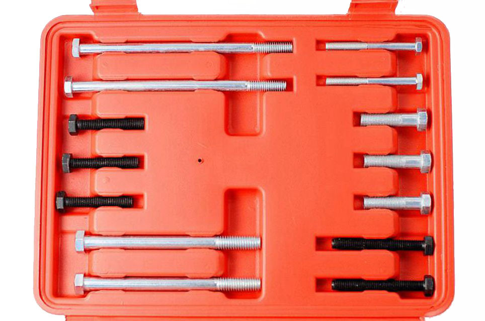 46pc Harmonic Balancer Flywheel Pulley Puller Yoke Shaft Adapter Bolt Washer
