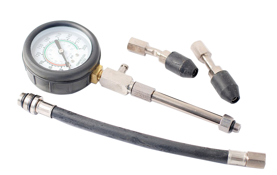 4pc TU-3 Multi-Function Cylinder Compression Pressure Tester Meter 2.5" Gauge Dual Scale