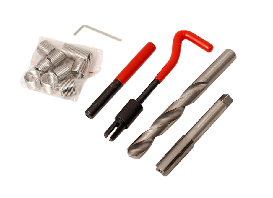 15pc Car Engine Helicoil Thread Repair Kit Insert Break Pin Hand Tap M9-M14 Option