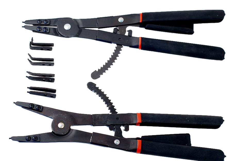 6-in-2 16" Spring Ratchet Locking Snap Ring Retaining Circlip Pliers: 0/45/90°