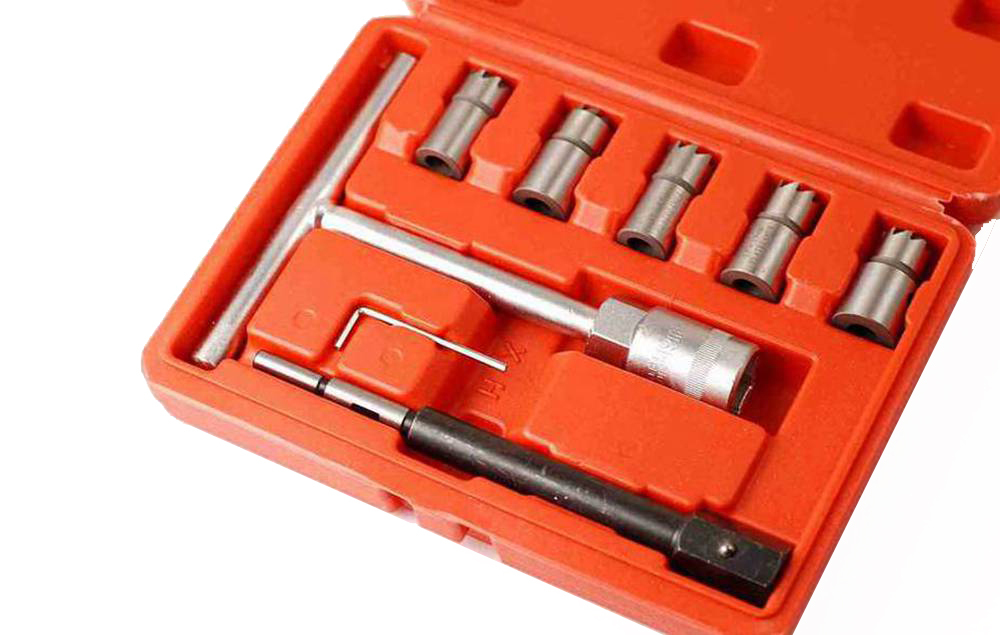 8pc Diesel Injector Seat Cutter for BMW, Mercedes...:15-21mm Reamer Pilot T Handle