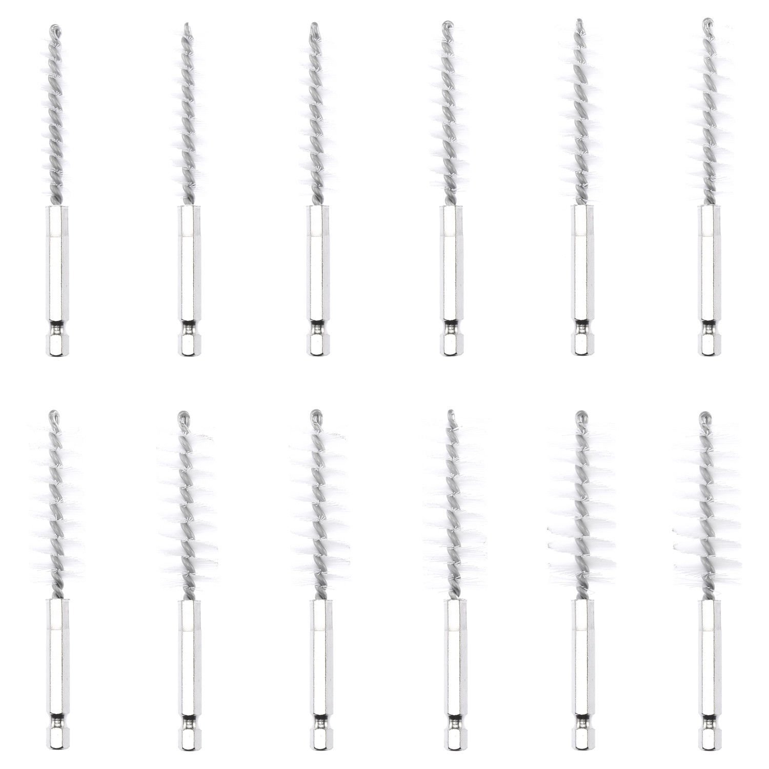 38pc 8-19mm Long Reach Nylon Brass Steel Wire Brush for Clean Debur Injector Glow Plug Bush