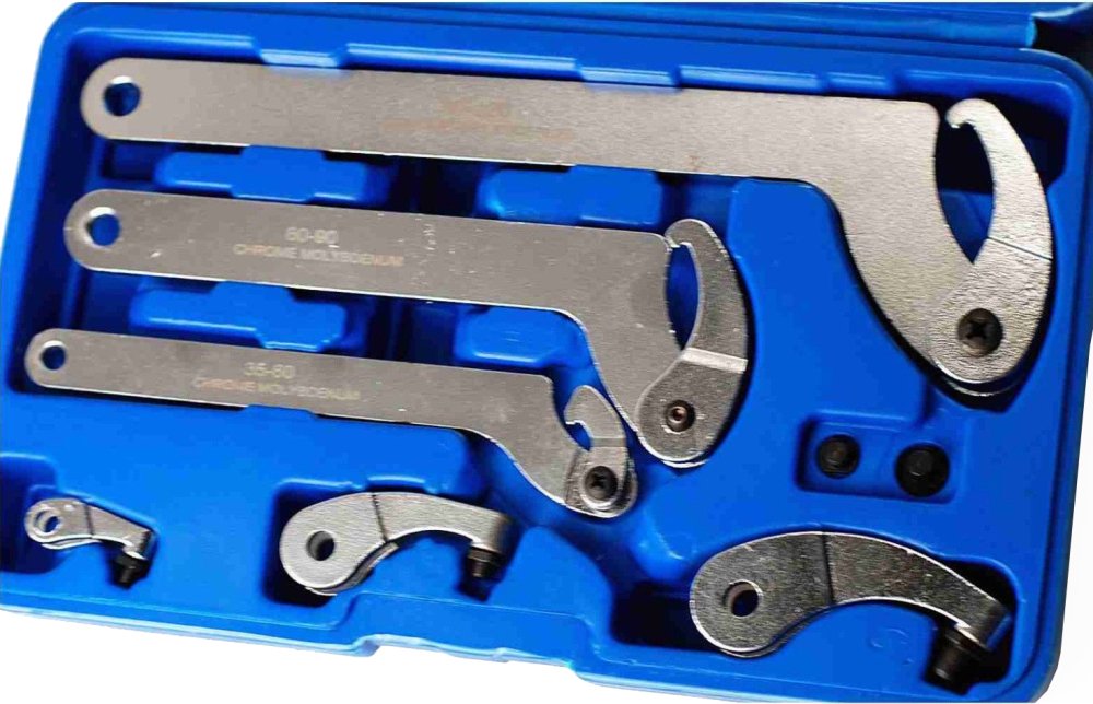 11pc 35-120mm Adjust Hook & Pin Wrench C Spanner f Slotted & Roller Bearing Nuts