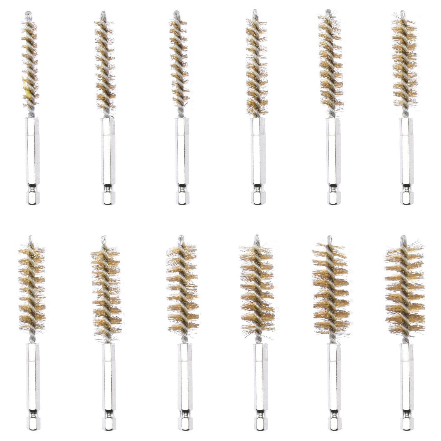 38pc 8-19mm Long Reach Nylon Brass Steel Wire Brush for Clean Debur Injector Glow Plug Bush