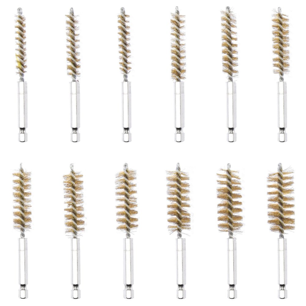 38pc 8-19mm Long Reach Nylon Brass Steel Wire Brush for Clean Debur Injector Glow Plug Bush