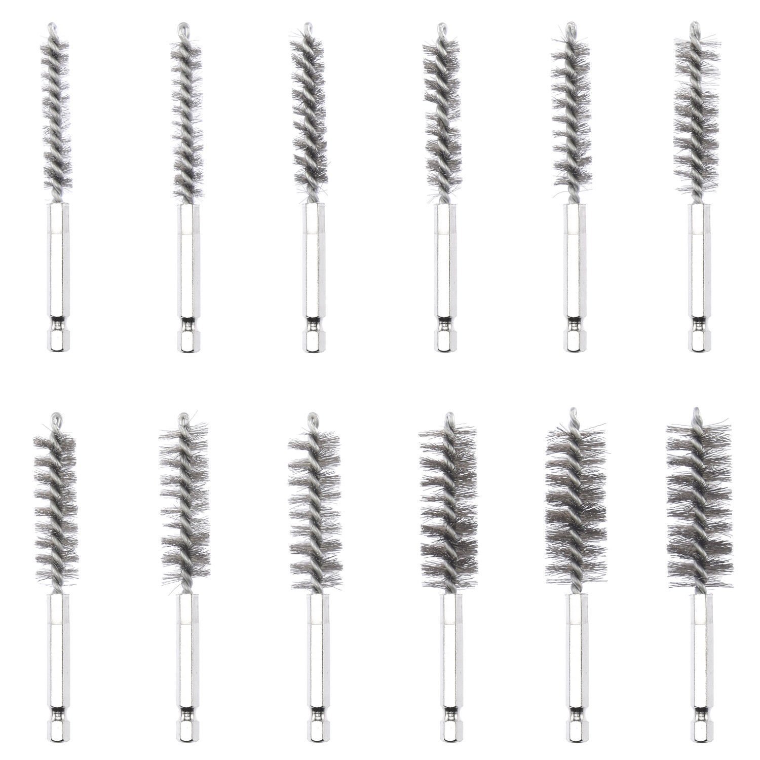 38pc 8-19mm Long Reach Nylon Brass Steel Wire Brush for Clean Debur Injector Glow Plug Bush