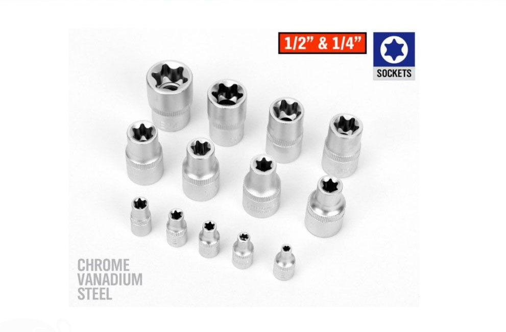 108pc 1/4"&1/2" Dr 6pt Socket & Female E-Star & Accessory & Bit Master Kit
