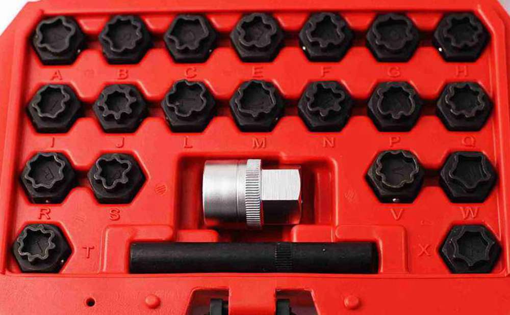 22pc Special Locking Wheel Nut Key Socket Set For Audi Pattern 20pc Key+Adapter