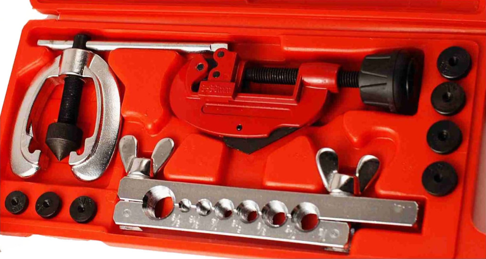 3/16"-5/8" 7 Size Tube Flaring & Cutting Kit with Adapter Expanding Tube & 3-30mm Cutter