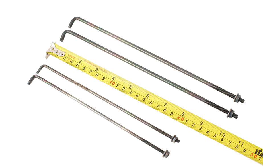 2pc-pack Battery J Style Hold Down Bolts Hook Rod Clamp: Length Option: 200mm/260mm/310mm