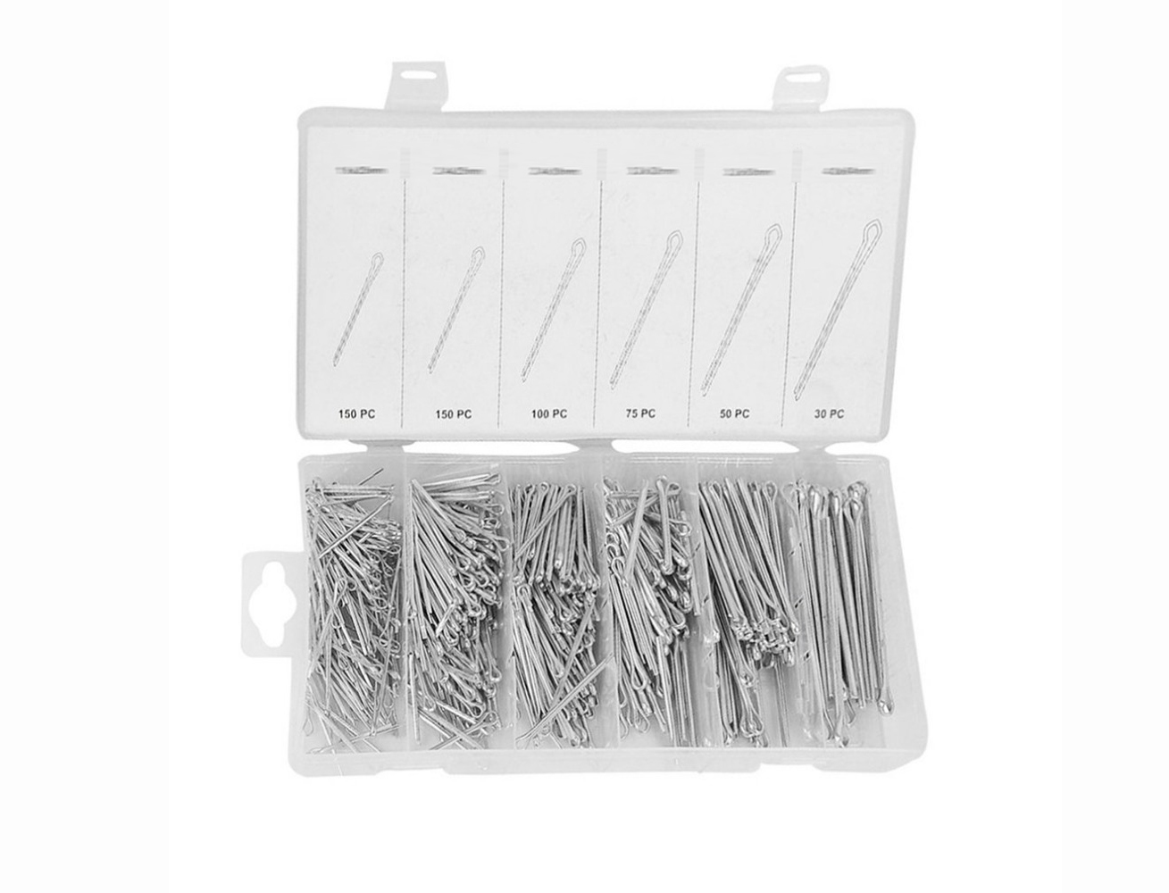 555pc 6 Sizes Cotter Pin Split Fixings Securing Locking Fastener Assortment