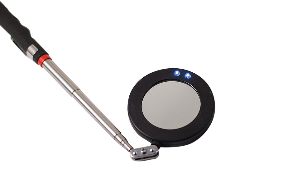 3"/75mm Round T285-875mm Telescoping Inspection Mirror with LED Light