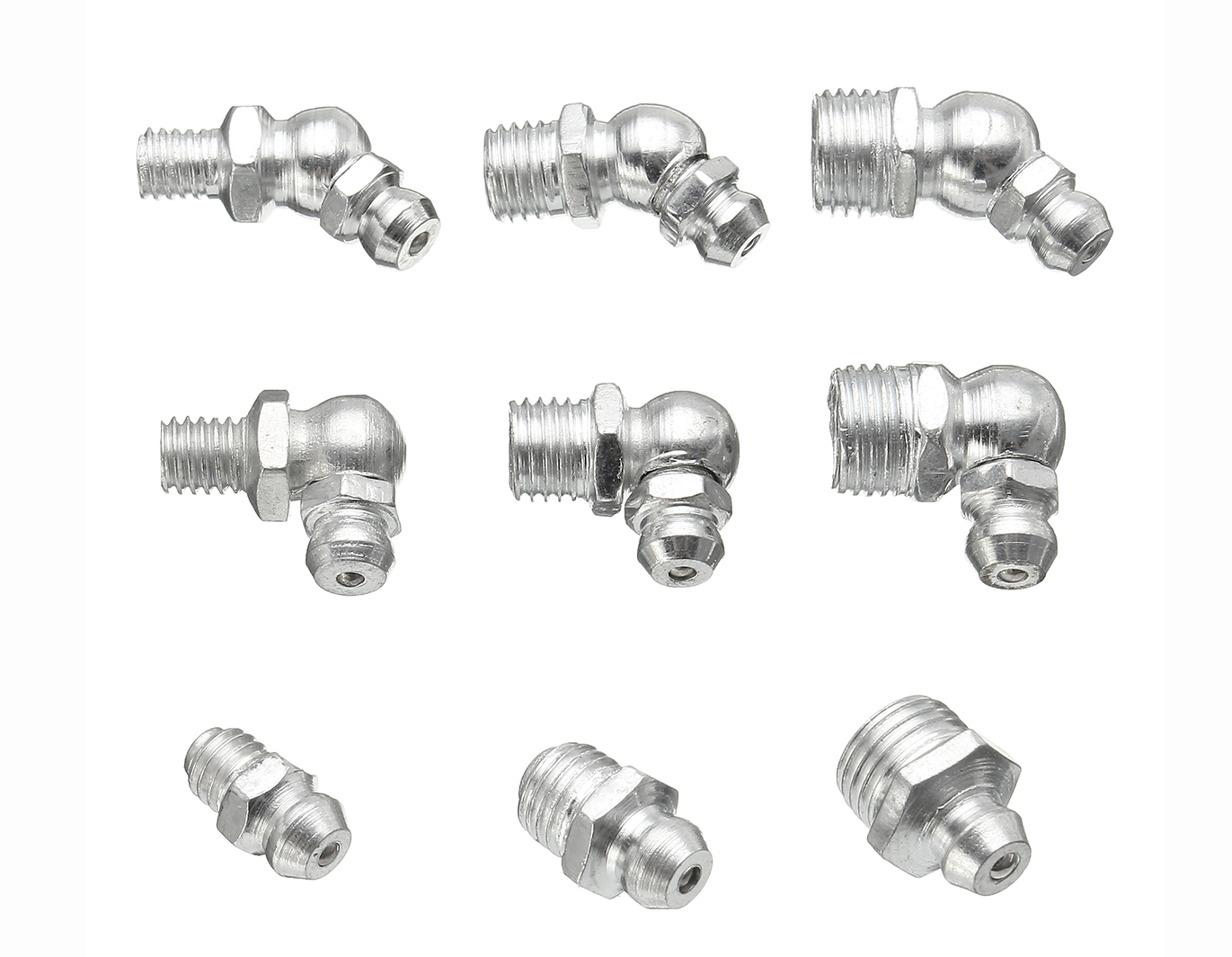 110pc Metric/Imperial Hydraulic Lube Grease Fittings Zerk Fitting Assortment