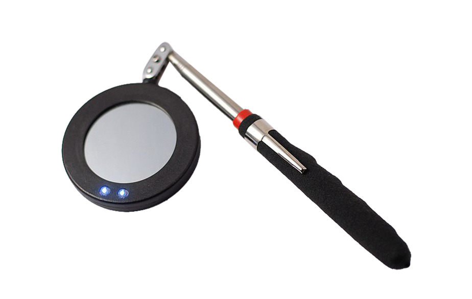 3"/75mm Round T285-875mm Telescoping Inspection Mirror with LED Light
