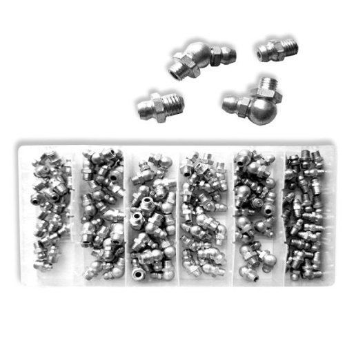 110pc Metric/Imperial Hydraulic Lube Grease Fittings Zerk Fitting Assortment
