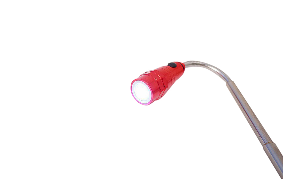 23" Flex Telescopic Shaft Double Magnetic End Pick-Up Tool 3 LED Flashlight Torch