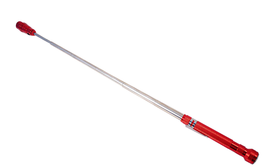 23" Flex Telescopic Shaft Double Magnetic End Pick-Up Tool 3 LED Flashlight Torch