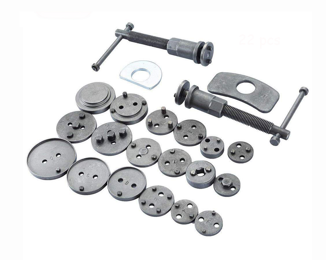 21pc Brake Piston Wind Back Caliper Rewind Tool Kit Left & Right Hand Threaded